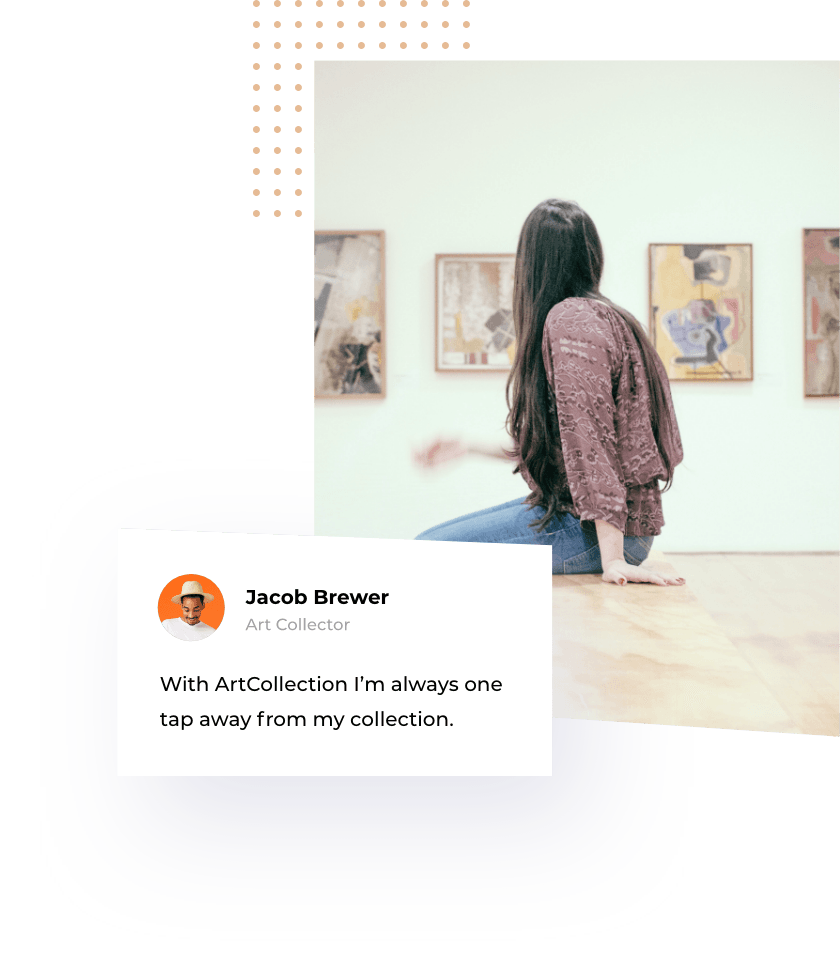Art collection management interface showing artwork documentation