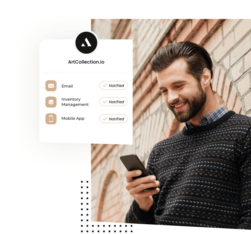 A female art lover sitting in front of abstract artwork at an international museum.