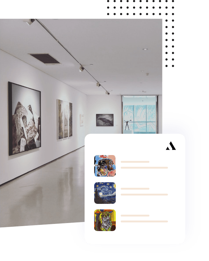 Auction results database showing artist market analytics