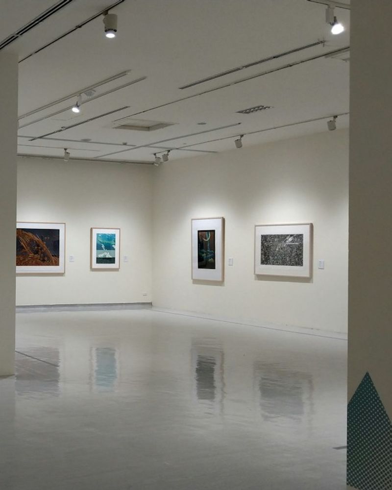 A bright white-walled contemporary gallery